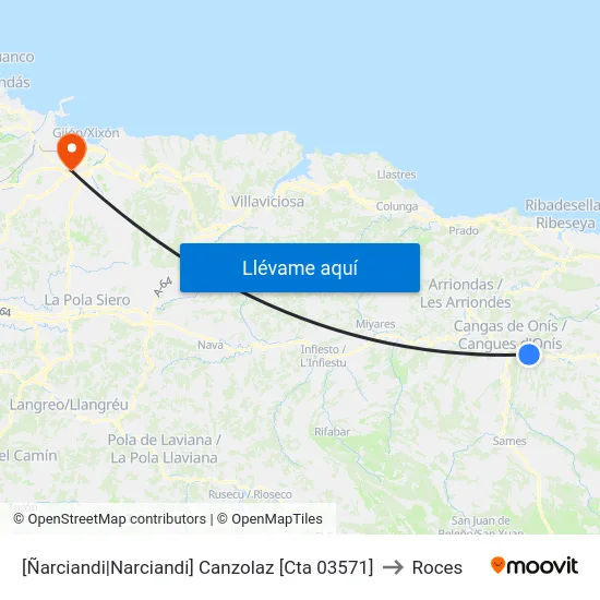 [Ñarciandi|Narciandi]  Canzolaz [Cta 03571] to Roces map