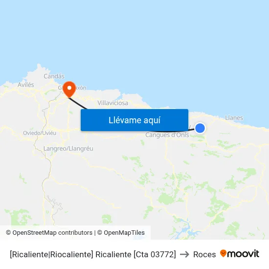 [Ricaliente|Riocaliente]  Ricaliente [Cta 03772] to Roces map