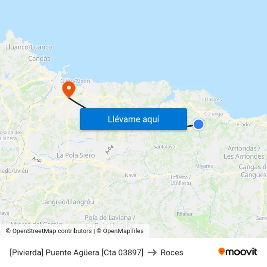 [Pivierda]  Puente Agüera [Cta 03897] to Roces map