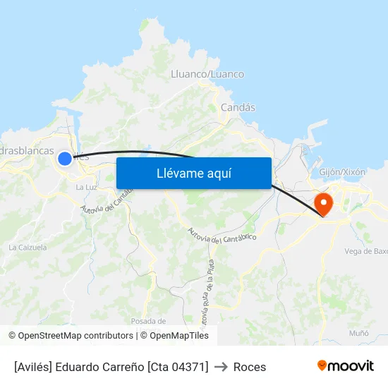 [Avilés]  Eduardo Carreño [Cta 04371] to Roces map