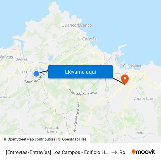 [Entrevías/Entrevíes]  Los Campos - Edificio Horanso [Cta 04378] to Roces map