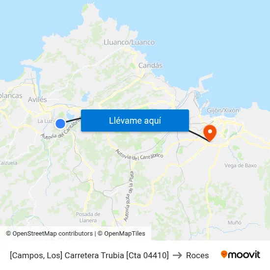 [Campos, Los]  Carretera Trubia [Cta 04410] to Roces map