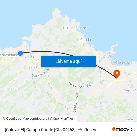[Caleyo, El]  Campo Conde [Cta 04463] to Roces map