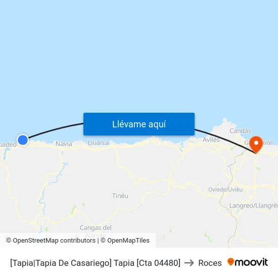 [Tapia|Tapia De Casariego]  Tapia [Cta 04480] to Roces map