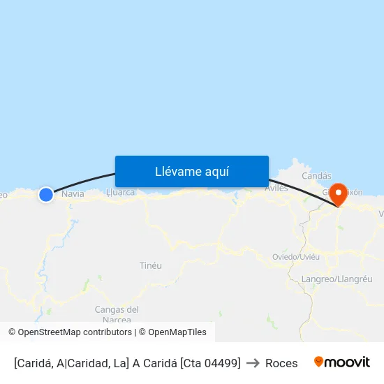 [Caridá, A|Caridad, La]  A Caridá [Cta 04499] to Roces map