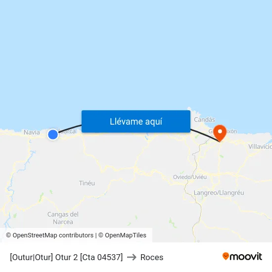 [Outur|Otur]  Otur 2 [Cta 04537] to Roces map