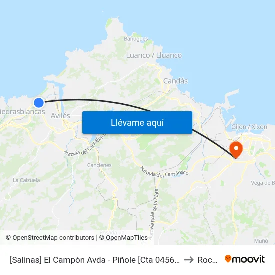 [Salinas]  El Campón Avda - Piñole [Cta 04562] to Roces map