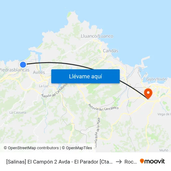 [Salinas]  El Campón 2 Avda - El Parador [Cta 04581] to Roces map