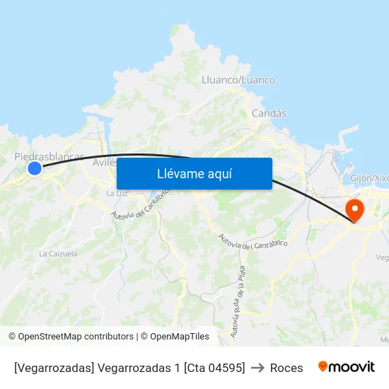 [Vegarrozadas]  Vegarrozadas 1 [Cta 04595] to Roces map