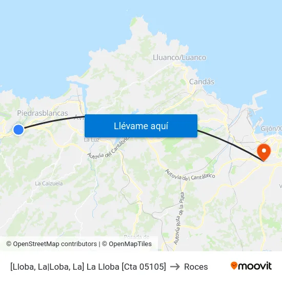 [Lloba, La|Loba, La]  La Lloba [Cta 05105] to Roces map