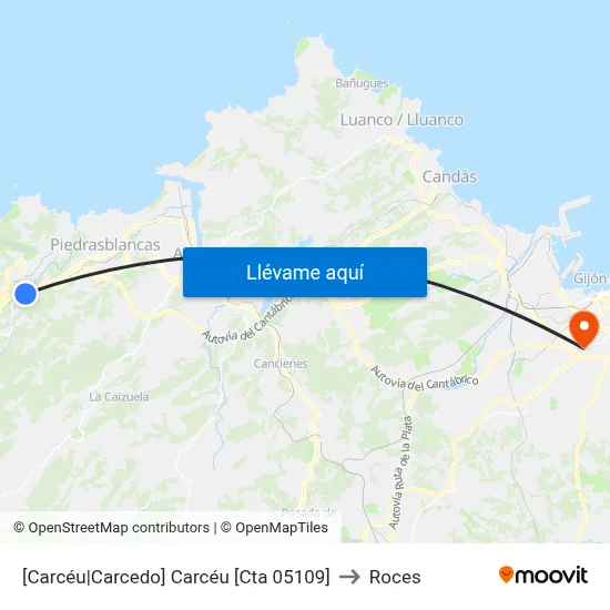 [Carcéu|Carcedo]  Carcéu [Cta 05109] to Roces map