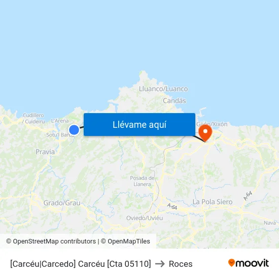 [Carcéu|Carcedo]  Carcéu [Cta 05110] to Roces map