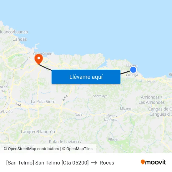 [San Telmo]  San Telmo [Cta 05200] to Roces map