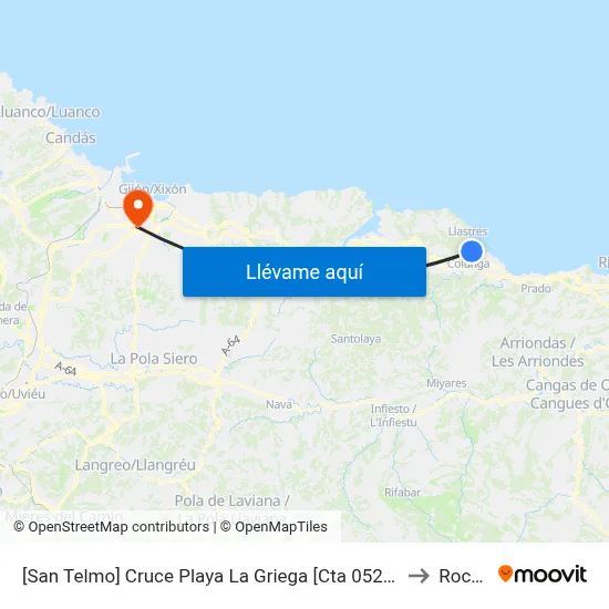 [San Telmo]  Cruce Playa La Griega [Cta 05202] to Roces map