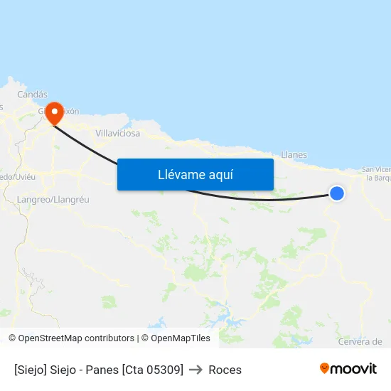 [Siejo]  Siejo - Panes [Cta 05309] to Roces map