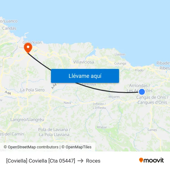 [Coviella]  Coviella [Cta 05447] to Roces map