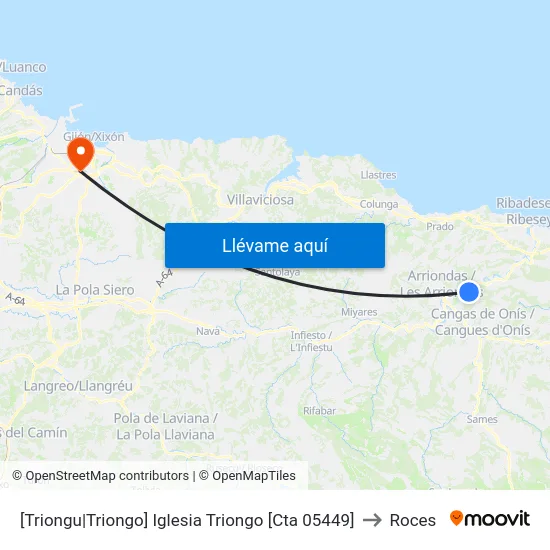 [Triongu|Triongo]  Iglesia Triongo [Cta 05449] to Roces map