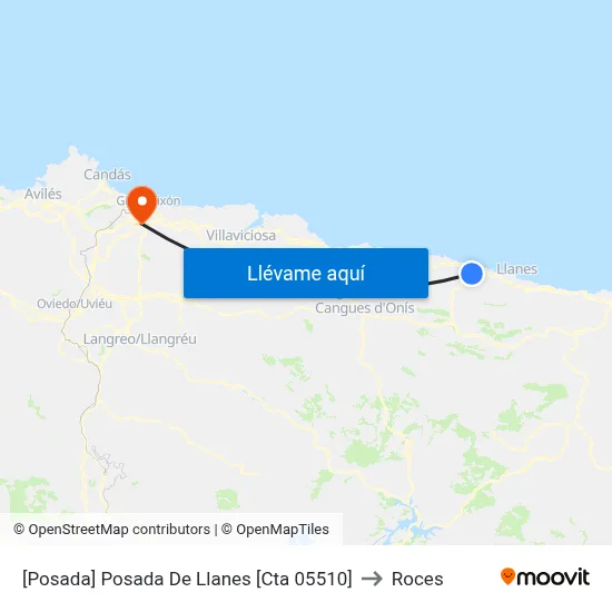 [Posada]  Posada De Llanes [Cta 05510] to Roces map