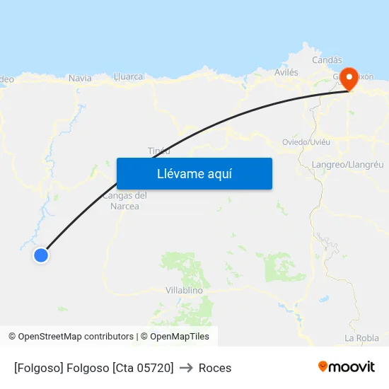 [Folgoso]  Folgoso [Cta 05720] to Roces map