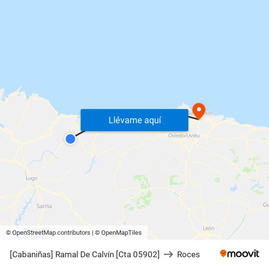 [Cabaniñas]  Ramal De Calvín [Cta 05902] to Roces map