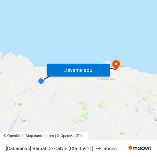 [Cabaniñas]  Ramal De Calvín [Cta 05911] to Roces map