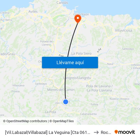 [Vil.Labazal|Villabazal]  La Veguina [Cta 06131] to Roces map