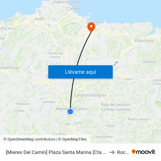 [Mieres Del Camín]  Plaza Santa Marina [Cta 06241] to Roces map