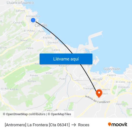 [Antromero]  La Frontera [Cta 06341] to Roces map
