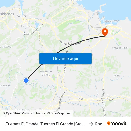 [Tuernes El Grande]  Tuernes El Grande [Cta 06351] to Roces map