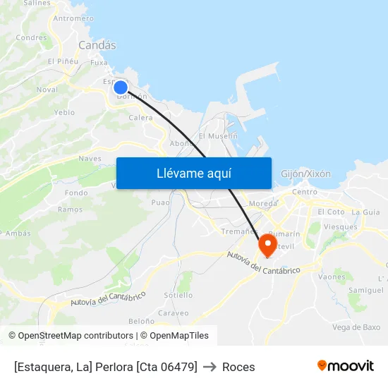 [Estaquera, La]  Perlora [Cta 06479] to Roces map