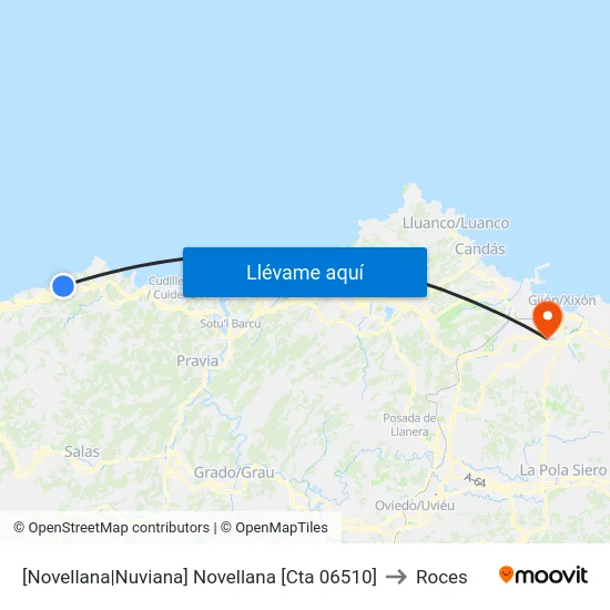 [Novellana|Nuviana]  Novellana [Cta 06510] to Roces map