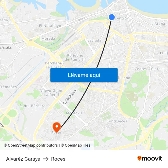 Alvaréz Garaya to Roces map