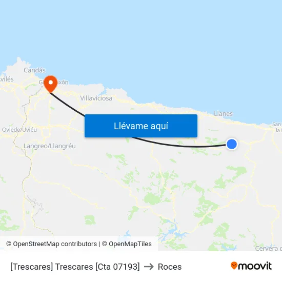 [Trescares]  Trescares [Cta 07193] to Roces map