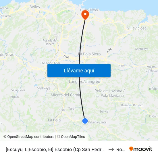 [Escuyu, L'|Escobio, El]  Escobio (Cp San Pedro) [Cta 07241] to Roces map
