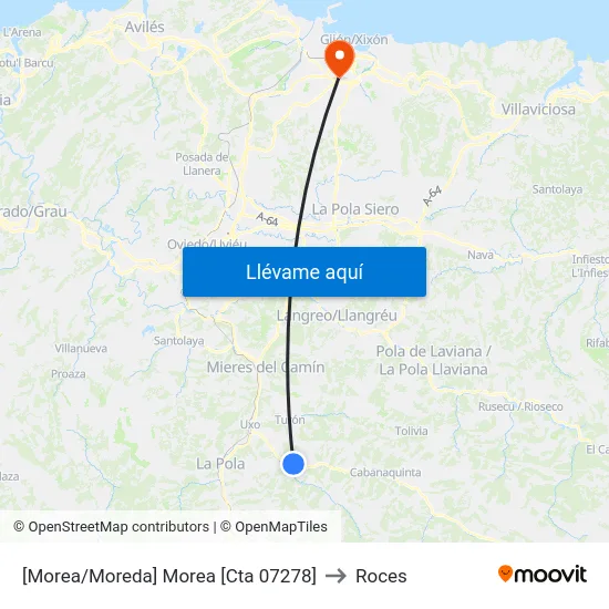 [Morea/Moreda]  Morea [Cta 07278] to Roces map