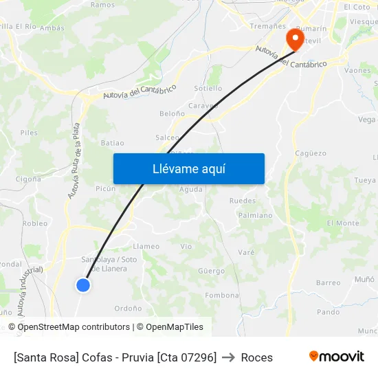 [Santa Rosa]  Cofas - Pruvia [Cta 07296] to Roces map