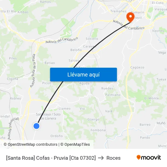[Santa Rosa]  Cofas - Pruvia [Cta 07302] to Roces map