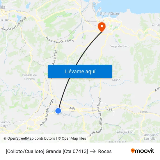 [Colloto/Cualloto]  Granda [Cta 07413] to Roces map