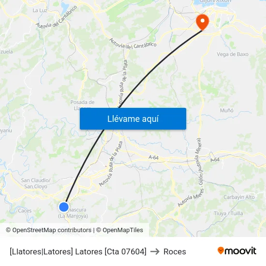 [Llatores|Latores]  Latores [Cta 07604] to Roces map