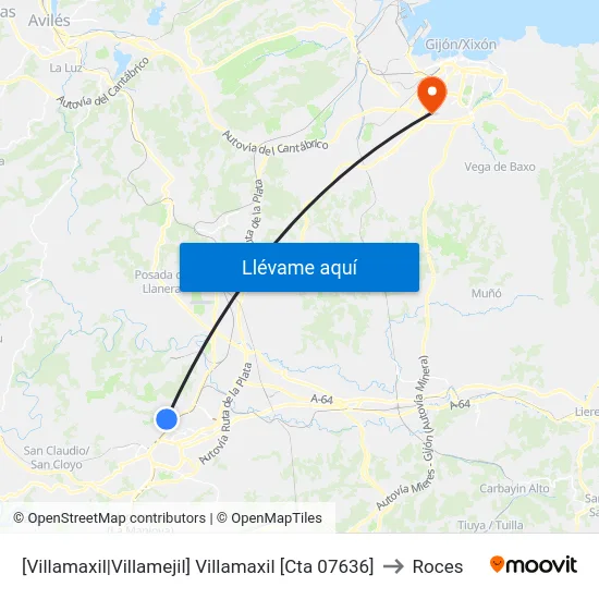 [Villamaxil|Villamejil]  Villamaxil [Cta 07636] to Roces map