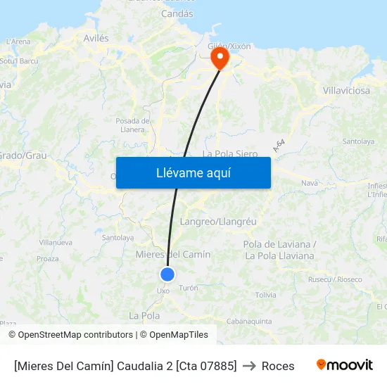 [Mieres Del Camín]  Caudalia 2 [Cta 07885] to Roces map