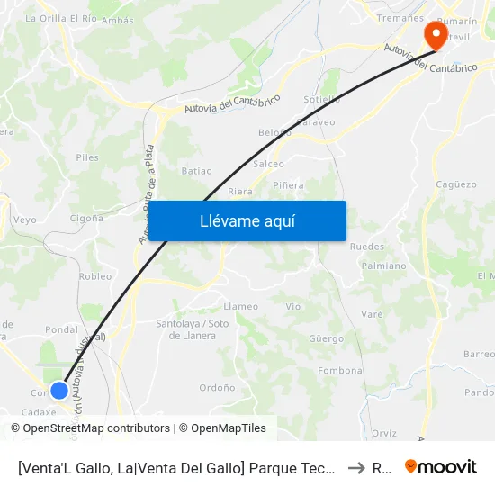 [Venta'L Gallo, La|Venta Del Gallo]  Parque Tecnológico - Parcela 34 [Cta 08414] to Roces map