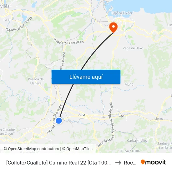 [Colloto/Cualloto]  Camino Real 22 [Cta 10021] to Roces map
