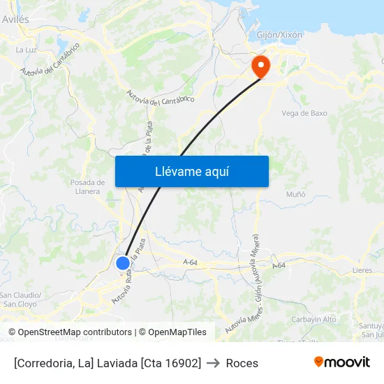 [Corredoria, La]  Laviada [Cta 16902] to Roces map