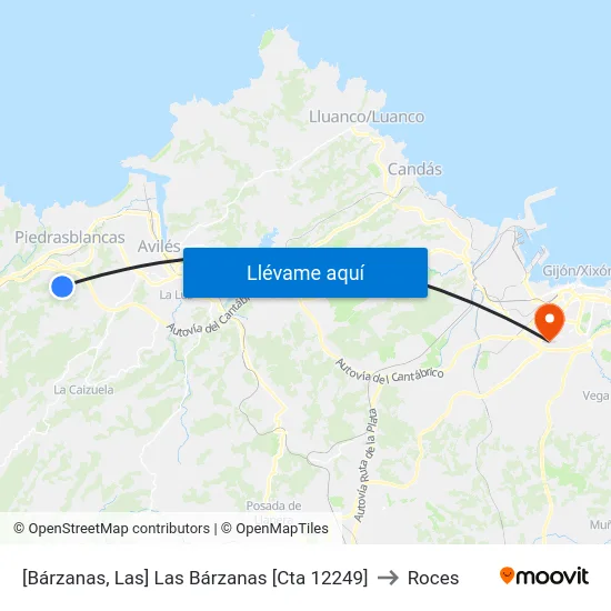 [Bárzanas, Las]  Las Bárzanas [Cta 12249] to Roces map