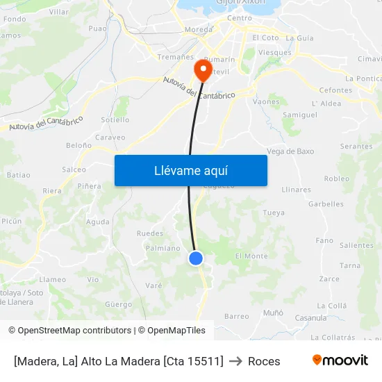 [Madera, La]  Alto La Madera [Cta 15511] to Roces map