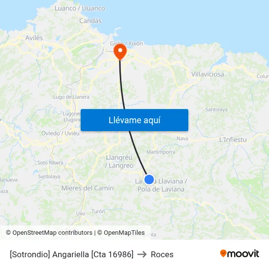 [Sotrondio]  Angariella [Cta 16986] to Roces map