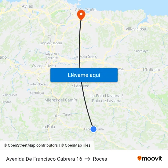 Avenida De Francisco Cabrera 16 to Roces map