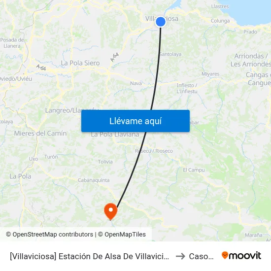 [Villaviciosa]  Estación De Alsa De Villaviciosa. [Cta 05094] to Casomera map