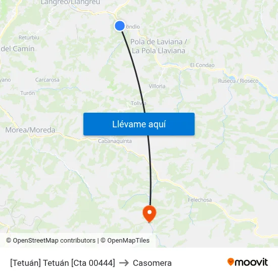 [Tetuán]  Tetuán [Cta 00444] to Casomera map